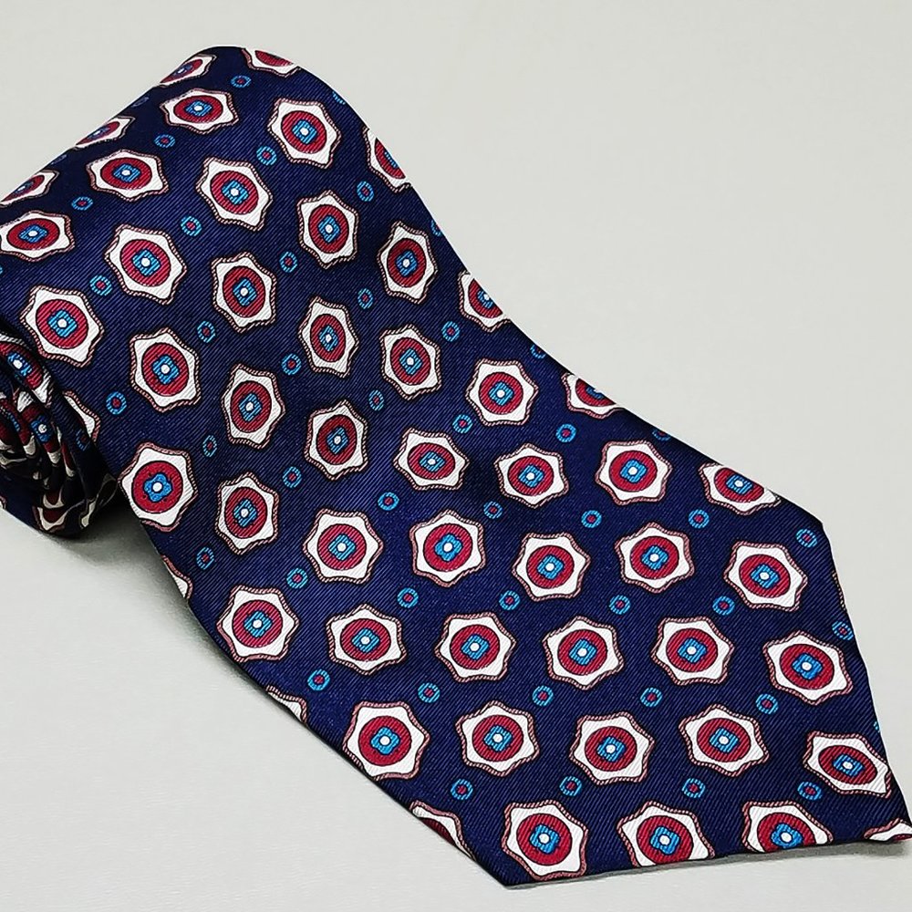 Mens Designer Silk Floral Oscar De La Renta Tie